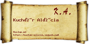 Kuchár Alícia névjegykártya